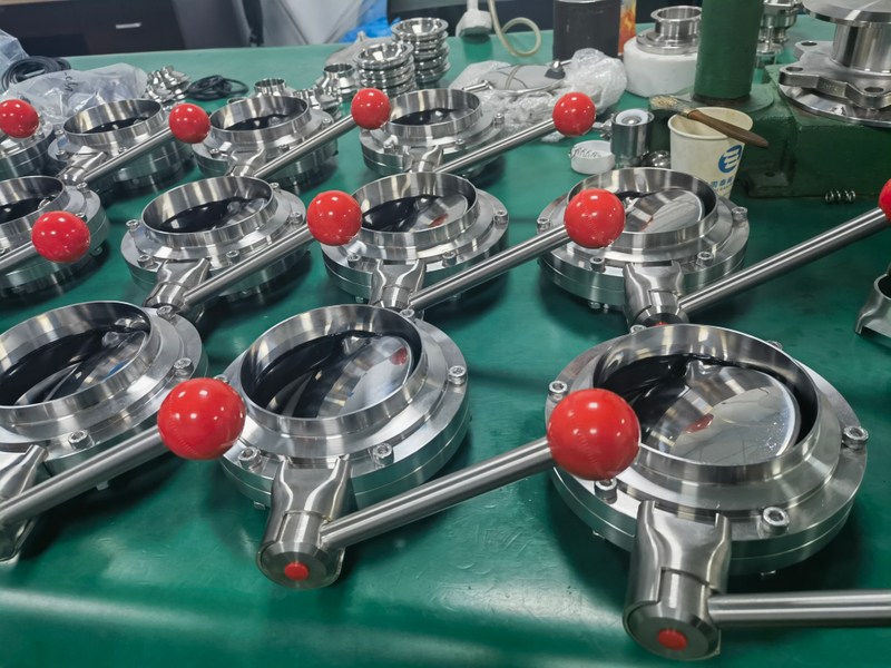  SMS/DIN Stainless Steel Manual Pneumatic Sanitary 10 Inch DN200 Butterfly Valve
