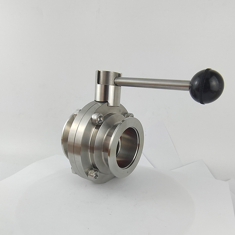  SMS/DIN Stainless Steel Manual Pneumatic Sanitary 10 Inch DN200 Butterfly Valve